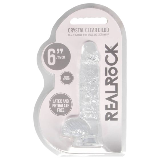 REALROCK - transparenter, realistischer Dildo - kristallklar (15cm)
