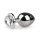 Easytoys Metall Nr.7 - Herzförmiger Plug mit weißem Kristall - Silber