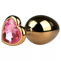   Easytoys Metal No.7 - rosa Stein, Kegel-Analplug - gold (3cm)