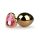 Easytoys Metall Nr.7 - Goldener Analplug mit rosa Schmuckstein (3cm)