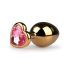 Easytoys Metall Nr.7 - Goldener Analplug mit rosa Schmuckstein (3cm)