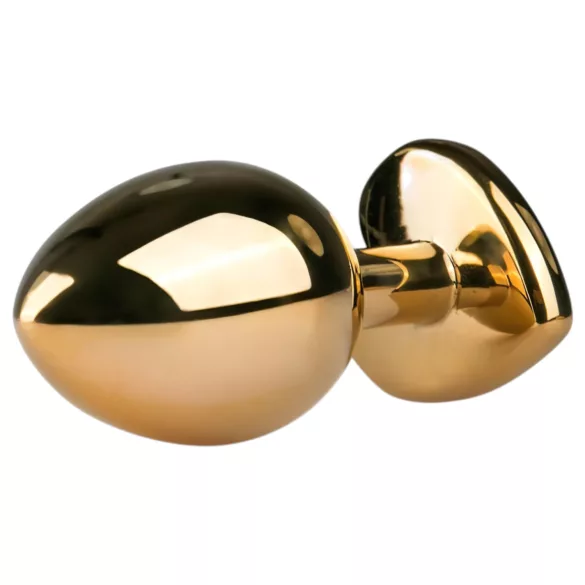 Easytoys Metal No.7 - rosa Stein, Kegel-Analplug - gold (3cm)