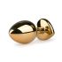 Easytoys Metall Nr.7 - Goldener Analplug mit rosa Schmuckstein (3cm)