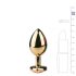 Easytoys Metall Nr.7 - Goldener Analplug mit rosa Schmuckstein (3cm)