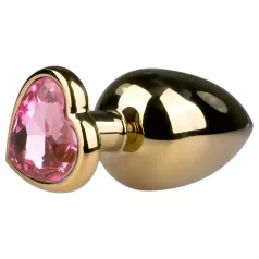   EasyToys Metal No.8 - Analplug mit Herzfuß (gold-pink, 3,5 cm)