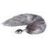 Easytoys Fox NO5 - Metall Anal Plug mit Fuchsschwanz (Silber-Silber)