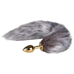   Easytoys Fox NO5 - Metall Analplug mit Fuchsschwanz (Gold-Silber)