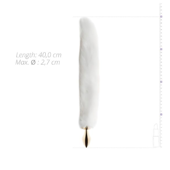 Easytoys Fox NO13 - Metall Analplug mit Fuchsschwanz (gold-weiß)