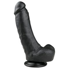 Easytoys - Saugnapf-Dildo mit Hoden (20cm) - schwarz