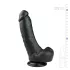 Easytoys - Saugnapf-Dildo mit Hoden (20cm) - schwarz