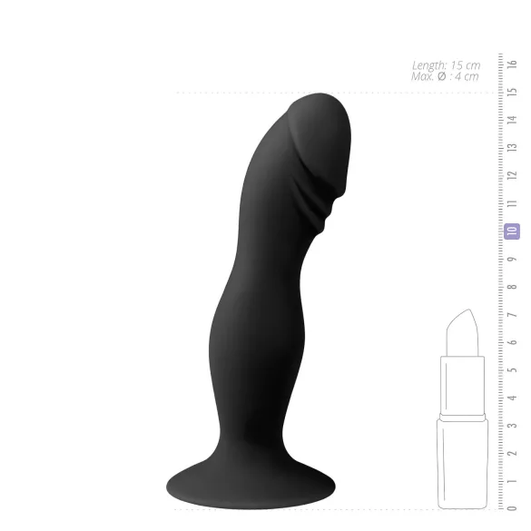 Easytoys - glatter Saugnapf-Dildo (schwarz)