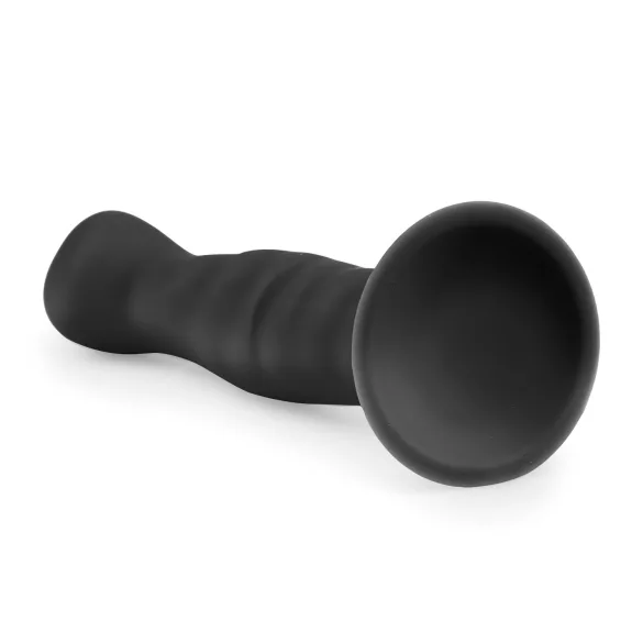 Easytoys Ribbed - Saugfuß Analdildo (14cm) - schwarz