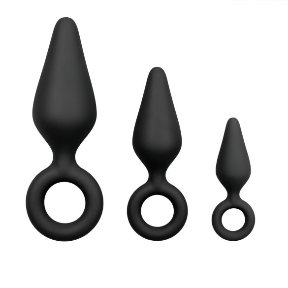 Easytoys - Anal-Plug-Ring-Set - 3er-Set (Schwarz)