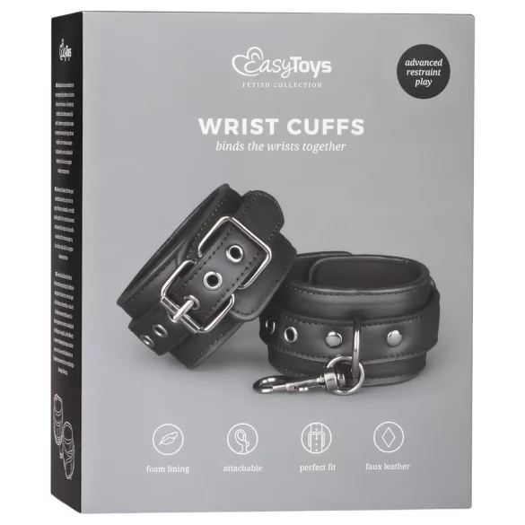 Easytoys - Kunstleder-Handschellen (schwarz)