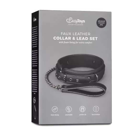 Easytoys - Fetisch Halsband & Leine (schwarz)