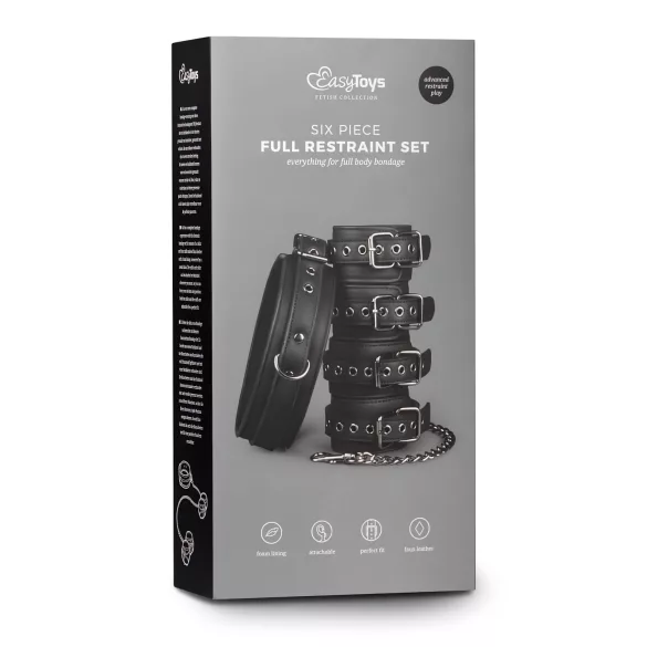 Easytoys - Halsband & Fesseln-Set (schwarz)
