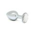 Rimba XS - Transparenter Metall-Analsplug mit Stein (Silber)