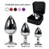 Rimba XS - Transparenter Metall-Analsplug mit Stein (Silber)