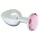 Rimba XS - Analplug aus Metall (silber) mit rosa Stein