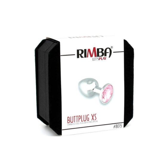Rimba XS - Anal-Dildo aus Metall mit rosa Stein (Silber)