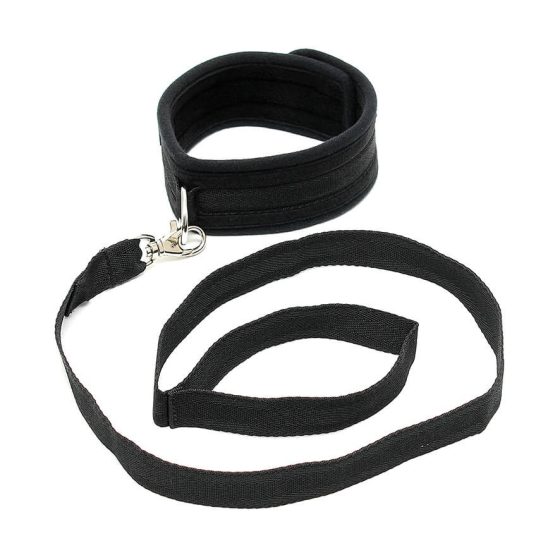 Rimba Soft - weicher Halsband mit Leine (schwarz)