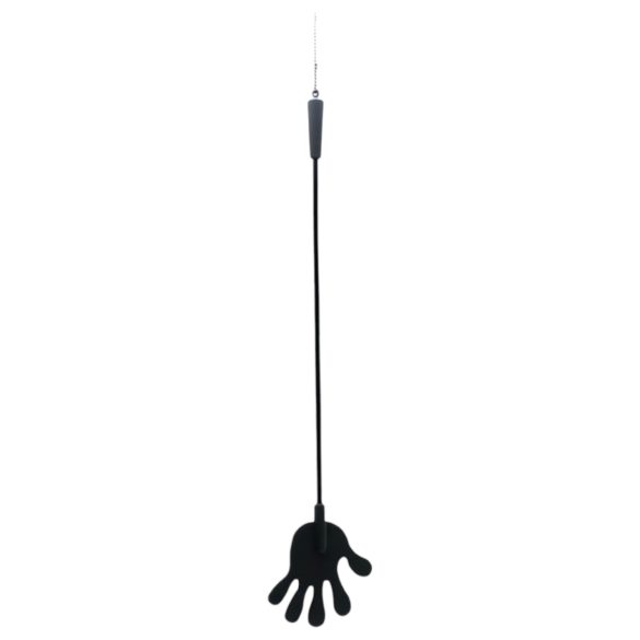 Rimba - Silikon-Reitgerte mit Handdesign - 40cm (schwarz)