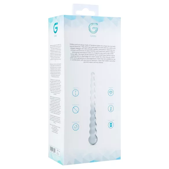Gildo Glas Nr. 20 - Perlen-Glasdildo (transparent)