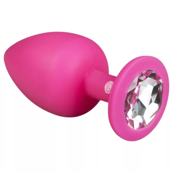 EasyToys Diamond - Analplug mit weißem Stein (groß, pink)