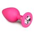 Easytoys Diamond - Analplug mit weißen Steinen (mittel) - Rosa