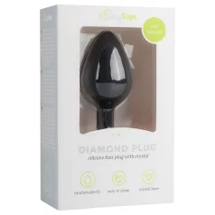  Easytoys Diamond - Schwarz, mit weißen Steinen Anusplug (mittel)
