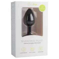   Easytoys Diamond - Schwarzer Analplug mit weißen Steinen (klein)