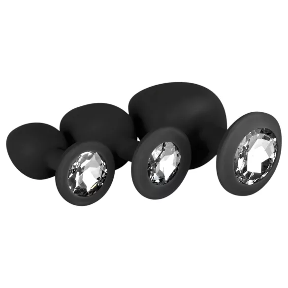Easytoys Diamond - Analplug-Set (schwarz)
