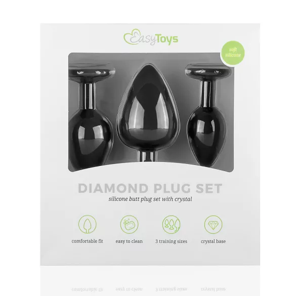 Easytoys Diamond - Analplug-Set (schwarz)