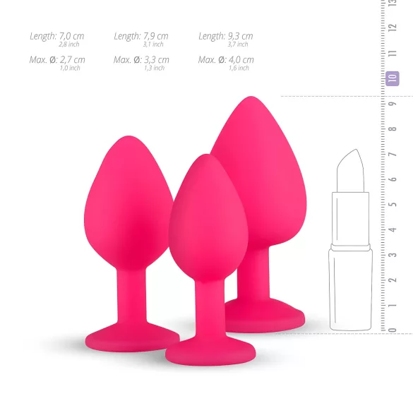 Easytoys Diamond - Analplug-Set (pink)