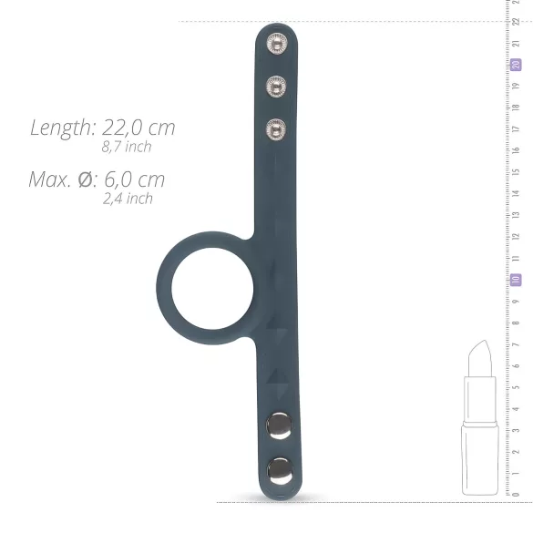 Boners Strap L - Penis- und Hodenring in einem (grau)