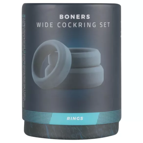 Boners - Silikon Penisringe Set - 3 St. (grau)