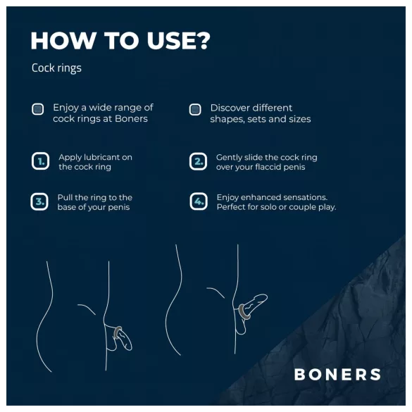 Boners - Silikon Penisringe Set - 3 St. (grau)