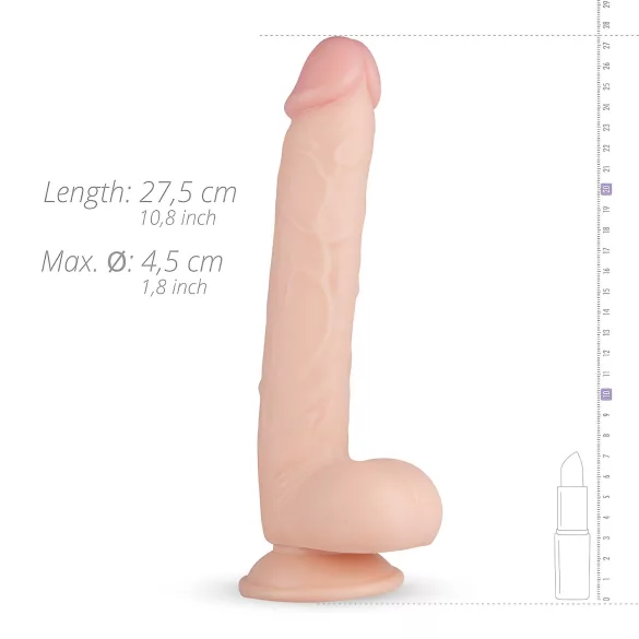 Real Fantasy Elvin - naturgetreuer Dildo mit Hoden - 28 cm (natur)