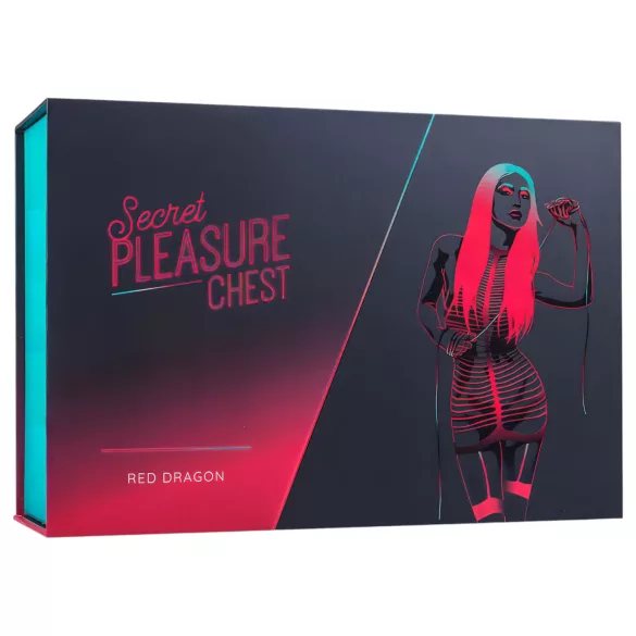 Secret Pleasure Chest - Fortgeschrittenes BDSM-Set - 10-teilig (rot)