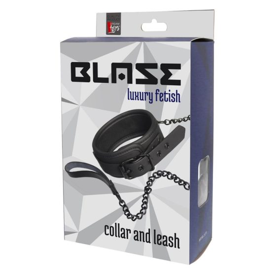 Blaze - Halsband mit Leine (schwarz)
