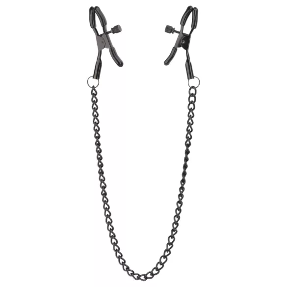Blaze Deluxe - Metall-Brustklemmen mit Kette (schwarz)