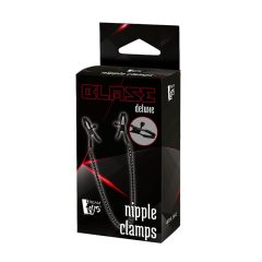 Blaze Deluxe - Nippelklemmen aus Metall mit Kette (schwarz)