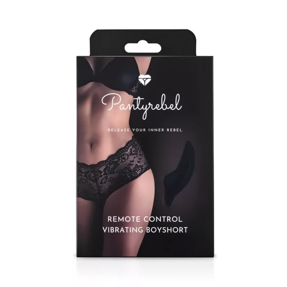 Pantyrebel - Akku-betriebener, kabelloser Vibrations-Tanga, schwarze Panty (Größe S-L)