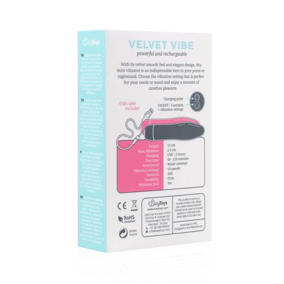 Easytoys Velvet Vibe - Akkubetriebener Stabvibrator (schwarz)