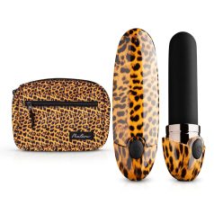 Panthra Asha - Akku Lippenstiftvibrator (Leopard-Schwarz)