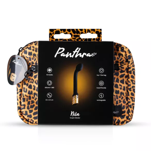 Panthra Nila - Akku, wasserdichter G-Punkt Vibrator (Leoparden-Schwarz)