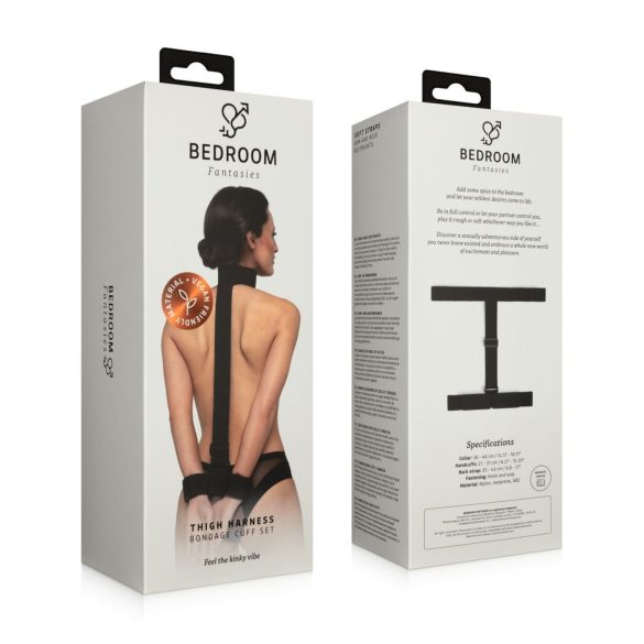 Bedroom Fantasien - weiches Halsband und Fesseln (schwarz)