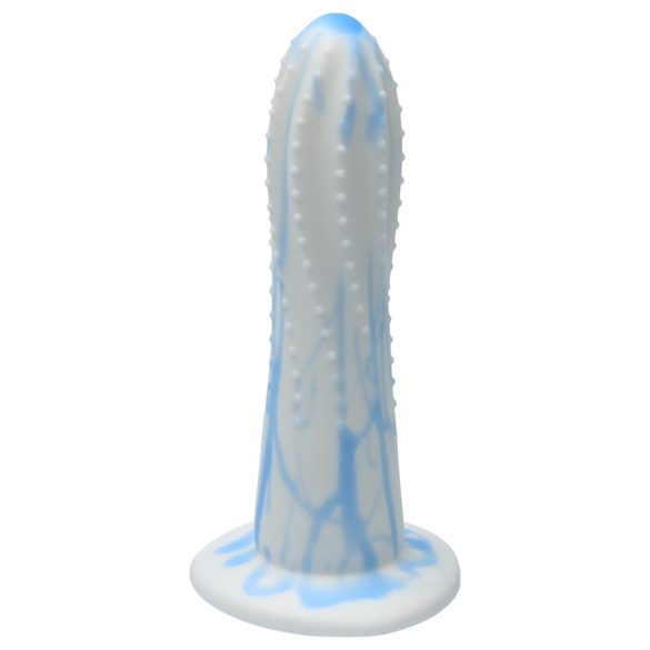 Ylva & Dite Prickly Pear - gepunkteter Dildo (weiß-blau)