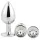 Gleaming Love - Metall-Analplug-Set (silber, 3-teilig)