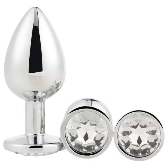 Gleaming Love - Metall-Analplug-Set (silber, 3-teilig)